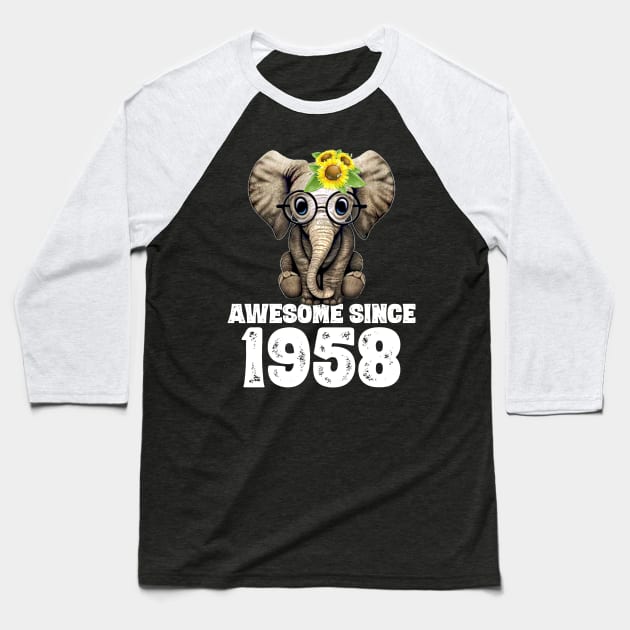 Awesome since 1958 62 Years Old Bday Gift 62th Birthday Baseball T-Shirt by DoorTees